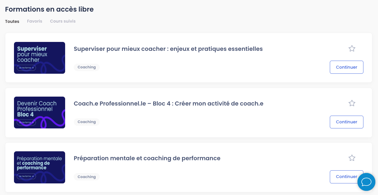 Formations en accès libre