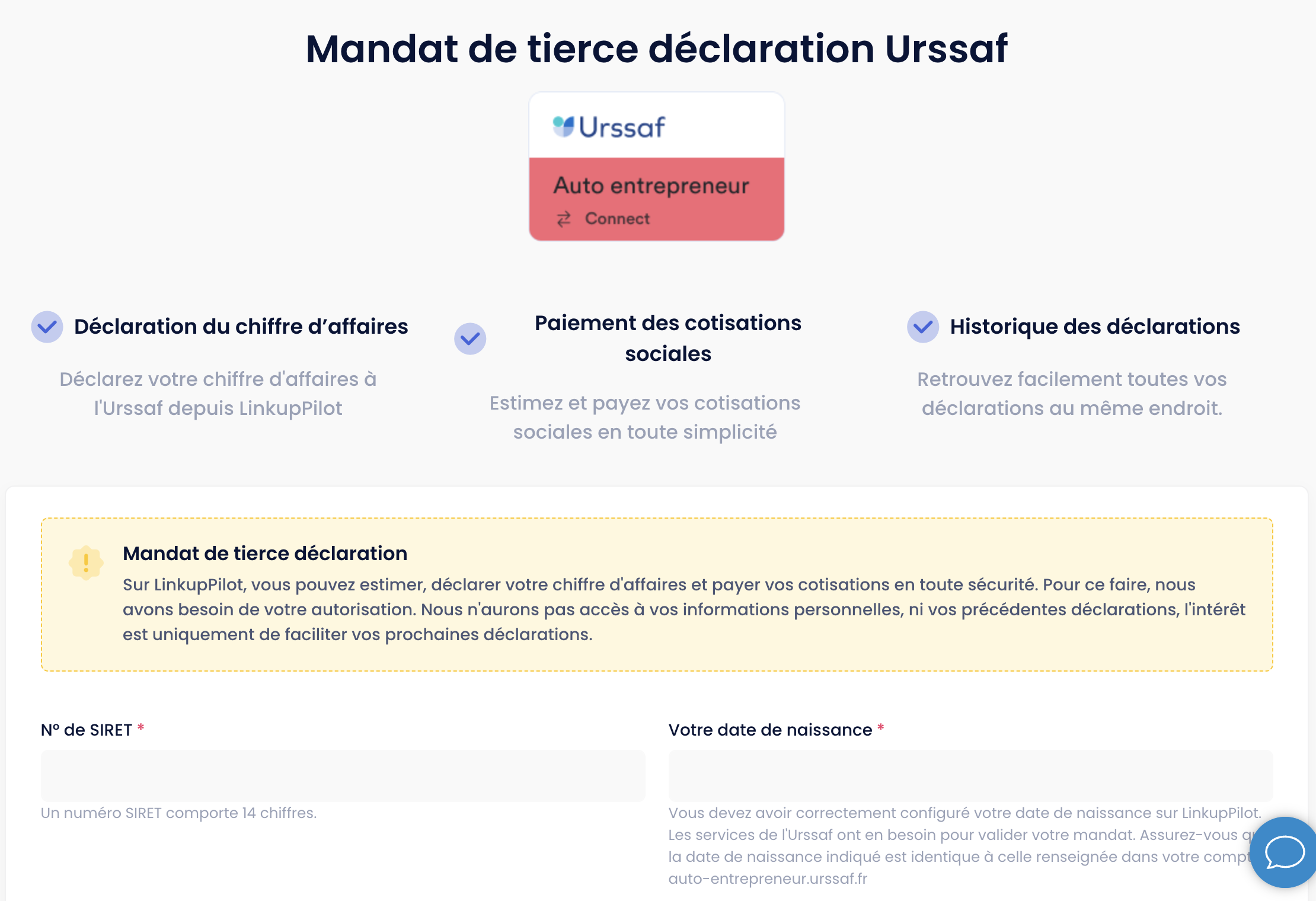 Mandat de tierce déclaration URSSAF